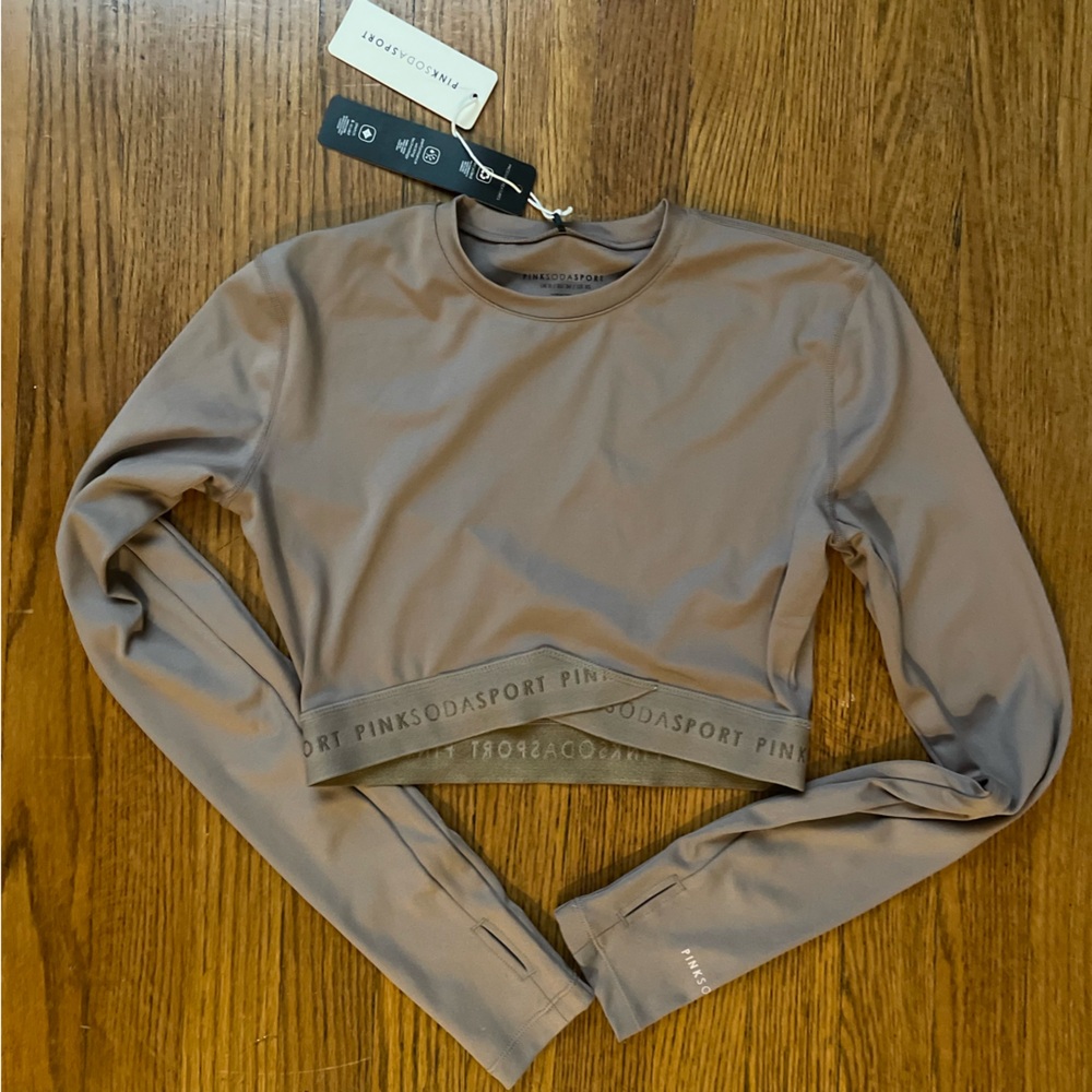NWT Pink Soda Sport Long Sleeve Althletic Crop Top